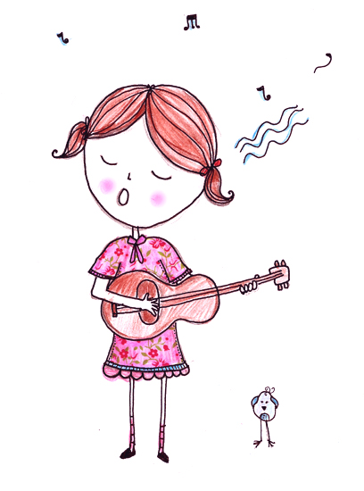 menina tocando violão